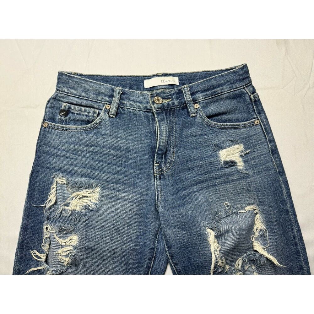 KanCan Women's Distressed Straight Leg Mid Rise Jeans - Size 1 (24x26)* - Picture 5 of 7